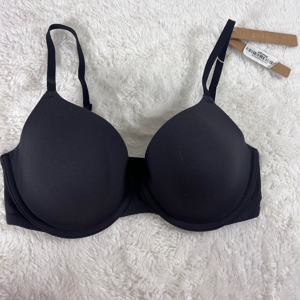 SKIMS Weightless Demi Bra Onyx Black 32D Underwire Lightweight SKM2923741 NEW